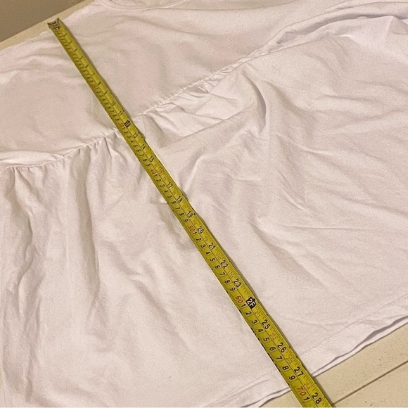 ASOS Shirt Women’s Size 12 White Short Sleeve Top Relaxed Tunic Cotton Peplum - Picture 8 of 9